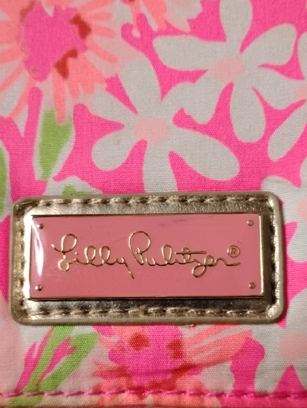 Lilly Pulitzer Pink Multi Floral Crossbody Bag with Gold Chain - Picture 3 of 8